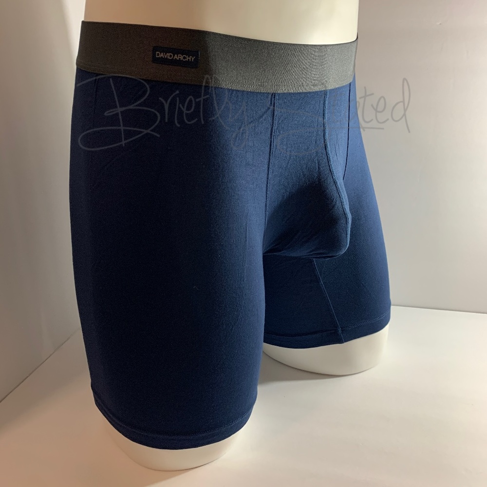 David Archy Bamboo Boxer Briefs - Navy (M)